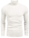 FREAKS Self Design High Neck Casual Men White Sweater
