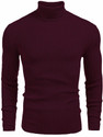 FREAKS Self Design High Neck Casual Men Maroon Sweater