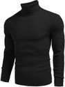 FREAKS Self Design High Neck Casual Men Black Sweater
