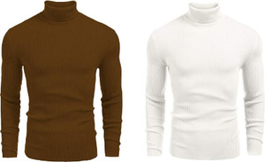 freaks solid high neck casual men multicolor sweater