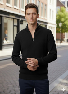 FREAKS Woven High Neck Casual Men Black