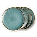 Freakway Handcrafted Quarter Plates Teal Reactive Glaze