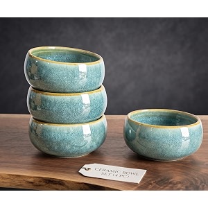 Freakway Handcrafted Serving Bowls Teal Reactive Glaze