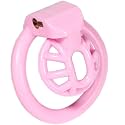 FREDORCH Super Small Penis Ring Sissy Chastity Cage,Locked in Male Chastity Device with 4 Base Ring (L-Large, Pink)
