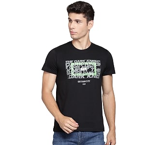 Free Authority Batman Printed Regular Fit Black