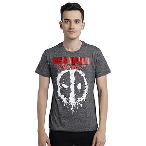 Free Authority Deadpool Printed Regular Fit Grey