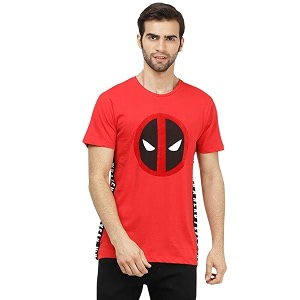 Free Authority Deadpool Printed Regular Fit Red