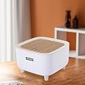 Free-standing Garbage Can, Press Type Trash Can With Lid, Mini Trash Can, Office Small Waste Paper Bucket, Garbage Can, Dresser Countertop Rubbish Can (White)