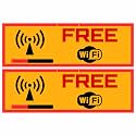 Free WiFi Sign Sticker Board 20.5 x 7 CM – Peel &amp; Stick or Screw Fix – Waterproof Finish – 2 Pack Signage for Shop, Office, Cafe, Hotel, Home (Free Wifi, Small - 20.5 X 7 CM)