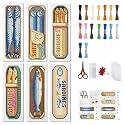 FREEBLOSS 6 Set Cross Stitch Bookmark Kit Canned Fish Patterns 8 * 2.4inch
