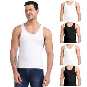 freecultr men39s premium cotton vest  lightweight summer innerwear sando amp gym baniyan  ultra-soft breathable undershirt -pack of 5