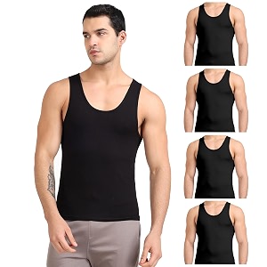 freecultr men39s premium cotton vest  lightweight summer innerwear sando amp gym baniyan  ultra-soft breathable undershirt -pack of 5