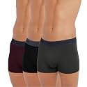 Freecultr Men's Underwear Anti Bacterial Micromodal Airsoft Trunk - Non Itch No Chaffing Sweat Proof (Pot Black, Sangria Wine, Seaweed Green) - Pack of 3, 100% Try On Guarantee - Made in Bharat