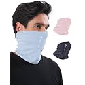 Freecultr Unisex Bamboo Plain Bandana, Anti Microbial Super Soft &amp; Comfort Fit, Breathable Multipurpose Headband, Face Mask for Dust Protection-Pack of 3-100% Try On Guarantee - Made in India