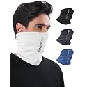 Freecultr Unisex Bamboo Bandana, Anti Microbial Super Soft & Comfort Fit, Breathable Multipurpose Headband - Printed Pack of 4-Black,Charcoal,Pilot Blue,White