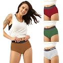 FREECULTR Women Cotton Blend Boxer Brief (Sassy Red, Burbon Yellow, Turtle Green, Cloud White_X-Large)