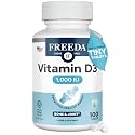 FREEDA Vitamin D3-1000 IU - Pure High Potency Kosher Supplement Tablets - Bone and Muscle Health, Calcium Absorption, Immune Support for Men and Women* - 100 Count