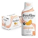 Freeflow Fit Energy Shots, Orange Slice, Natural Caffeine Boost with L-theanine, Ginseng, Vitamins, Prebiotics, Electrolytes (6 Count, 2oz Shots)