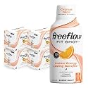 Freeflow Fit Energy Shots, Orange Slice, Natural Caffeine Boost with L-theanine, Ginseng, Vitamins, Prebiotics, Electrolytes (24 Count, 2oz Shots)