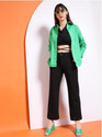 Freehand by The Indian Garage Co. Women Solid Casual Green Shirt