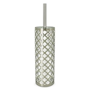freelance jewel polystyrene toilet cleaning brush with holder stand - silver - hygienic commodetoilet brush cleaner set - compact stand ideal for cleaning bathroom potbowlwc - holder included