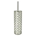 Freelance Jewel Polystyrene Toilet Cleaning Brush with Holder Stand - Silver - Hygienic Commode/Toilet Brush Cleaner Set - Compact Stand, Ideal for Cleaning Bathroom Pot/Bowl/WC - Holder Included