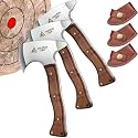 Freelander 7.9in Throwing Axe Set with Leather Sheath 3 Pack Small Hatchets