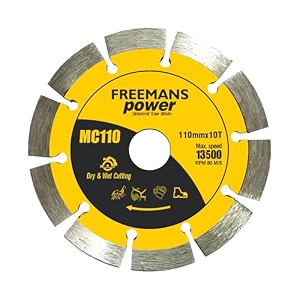 freemans mc110 power diamond cutting blade - 4 inch110mm x 10t for marble stone concrete cutting pack of 1 cutting wheel