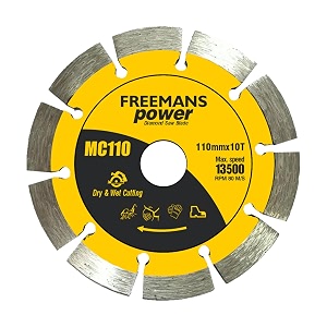 freemans mc110 power diamond saw bladecutting wheel - 4 inch 110mm x 10t use for marble cutting  stone cutting cutting concrete asphalt bricks etc pack of 20