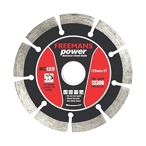 freemans mc125 power diamond cutting blade - 5 inch125mm x 9t for marble stone concrete cutting pack of 1 cutting wheel
