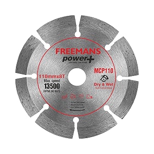 freemans mcp110 power plus diamond cutting blade - 4 inch110mm x 8t for marble stone concrete cutting pack of 1 cutting wheel