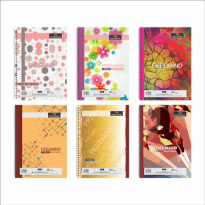 freemind spiral a4 notebook single line 5 subject 300 pages multicolor pack of 6