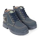 Freeplay Kids Boys Lace-Up Ankle Boots with Buckle Strap | Stylish Casual Outdoor Boots | Anti-Slip Durable Sole | Comfortable Fit | Black, Blue, Green, Tan