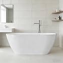 Freestanding Bathtub, Modern Soaking Tub, Deep Stand Alone Bath with Chrome Drain &amp; Overflow, Acrylic, Ergonomic Upright Bathtub for Bathroom Relaxation, Easy Clean Acrylic Tub, 67''