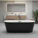 GarveeLife Freestanding Bathtubs 59 Inch Acrylic Free Standing Bathtub, Modern Soaking Tub with Integrated Overflow &amp; Chrome Drain for Bathroom Remodel