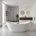 GarveeLife Freestanding Bathtubs 67 Inch Acrylic Free Standing Bath Tub, Luxury Soaking Tub with Integrated Overflow and Chrome Drain for Home Spa Bathroom Upgrade