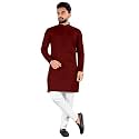 Cotton Blend Solid Mandarin Chinese Neck Full