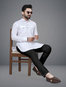 FRELURO Men Cotton Blend Kurta Pant Set