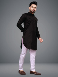 freluro men cotton blend kurta pyjama set