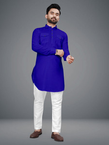 freluro men cotton blend kurta pyjama set