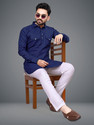 FRELURO Men Cotton Blend Kurta Pyjama Set