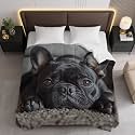 French Bulldog Puppy Comforter Bedding Heavy Bed Blanket Soft Warm Fluffy All Seasons Only Quilt 173x218cm