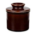 French Butter Dish, Butter Crock for Counter with Water Line, Ceramic Butter Keeper for Spreadable Butter - Chrismas Gift Home Kitchen Decor - Reactive Glaze Collection - Blackish-purple