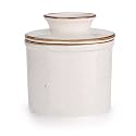 French Butter Dish, Butter Crock for Counter with Water Line, Ceramic Butter Keeper for Spreadable Butter - Christmas Gift Home Kitchen Decor - Reactive Glaze Collection - White