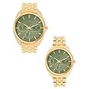 French Connection Analog Green Dial Couple39s Watch