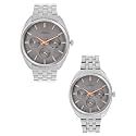 French Connection Analog Grey Dial Couple39s Watch