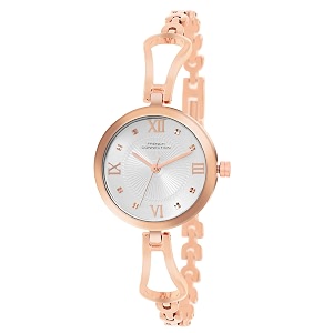 French Connection Veritas Silver Round Dial Womens Analogue Watch FCN081RGM