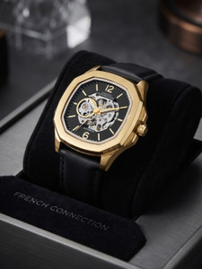 French Connection FCA39BL Black Sunray Round Dial