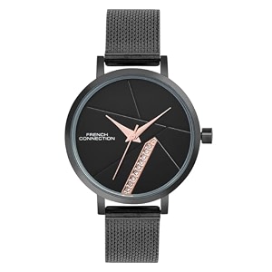 French Connection Sunray Black Round Dial with