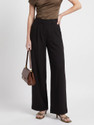 French Connection Women Relaxed Black Polyester Trousers